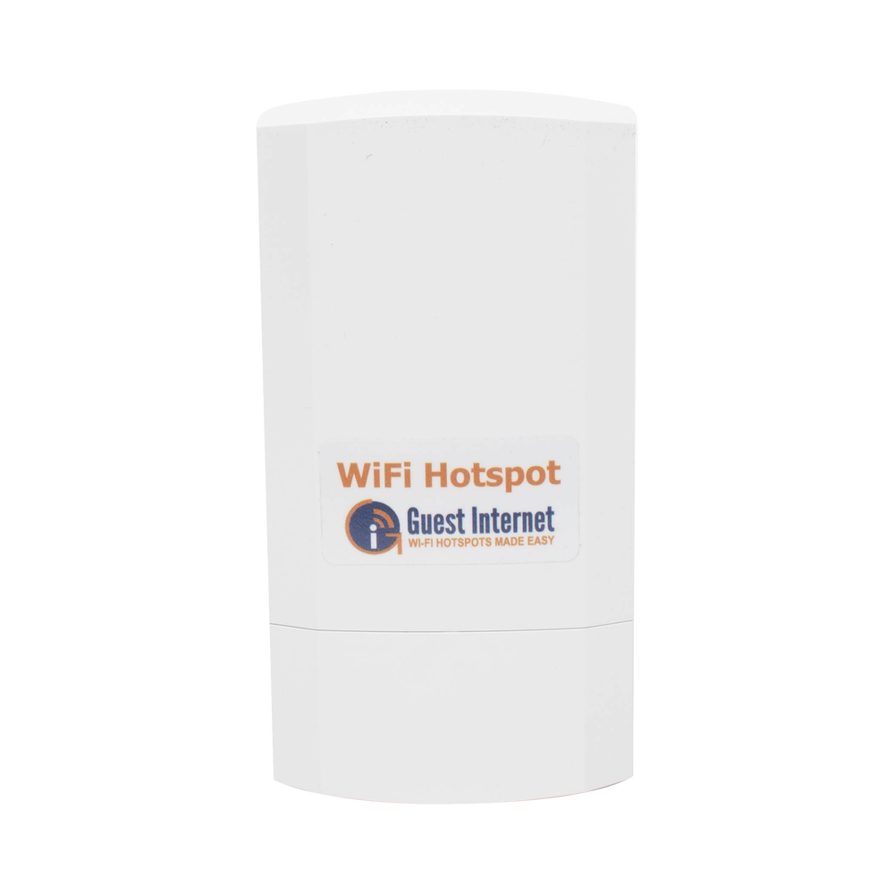 2.4 GHz outdoor wireless hotspot, 8 dBi sector antennas, 75 Mbps throughput, ideal for selling Internet access codes