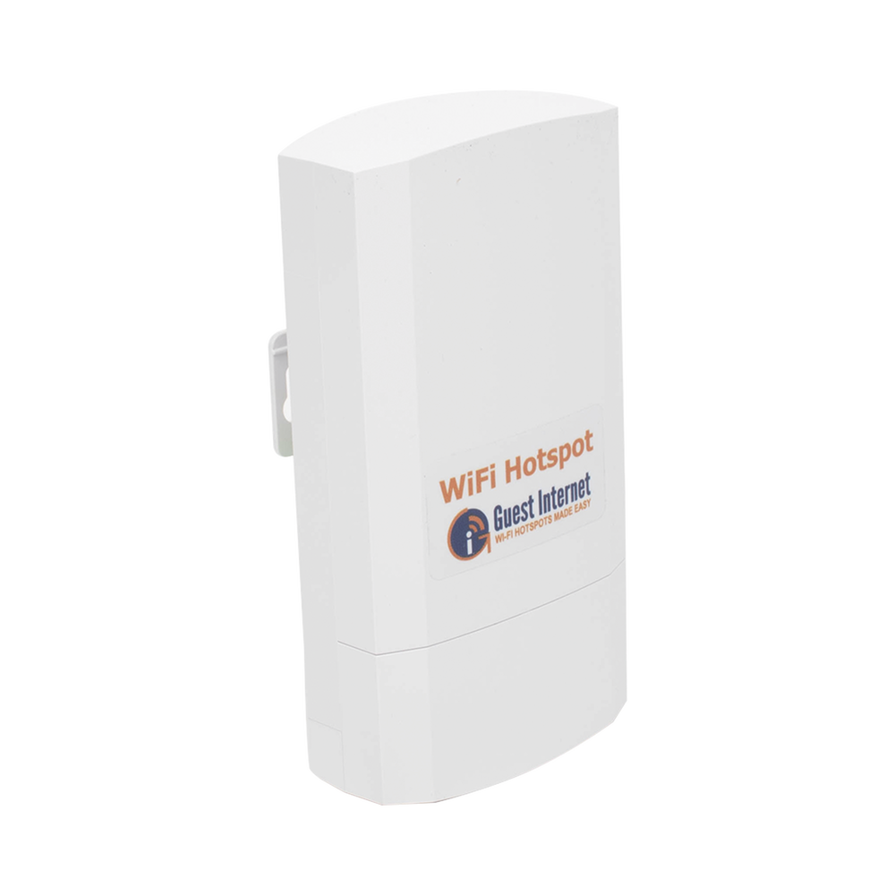 2.4 GHz outdoor wireless hotspot, 8 dBi sector antennas, 75 Mbps throughput, ideal for selling Internet access codes