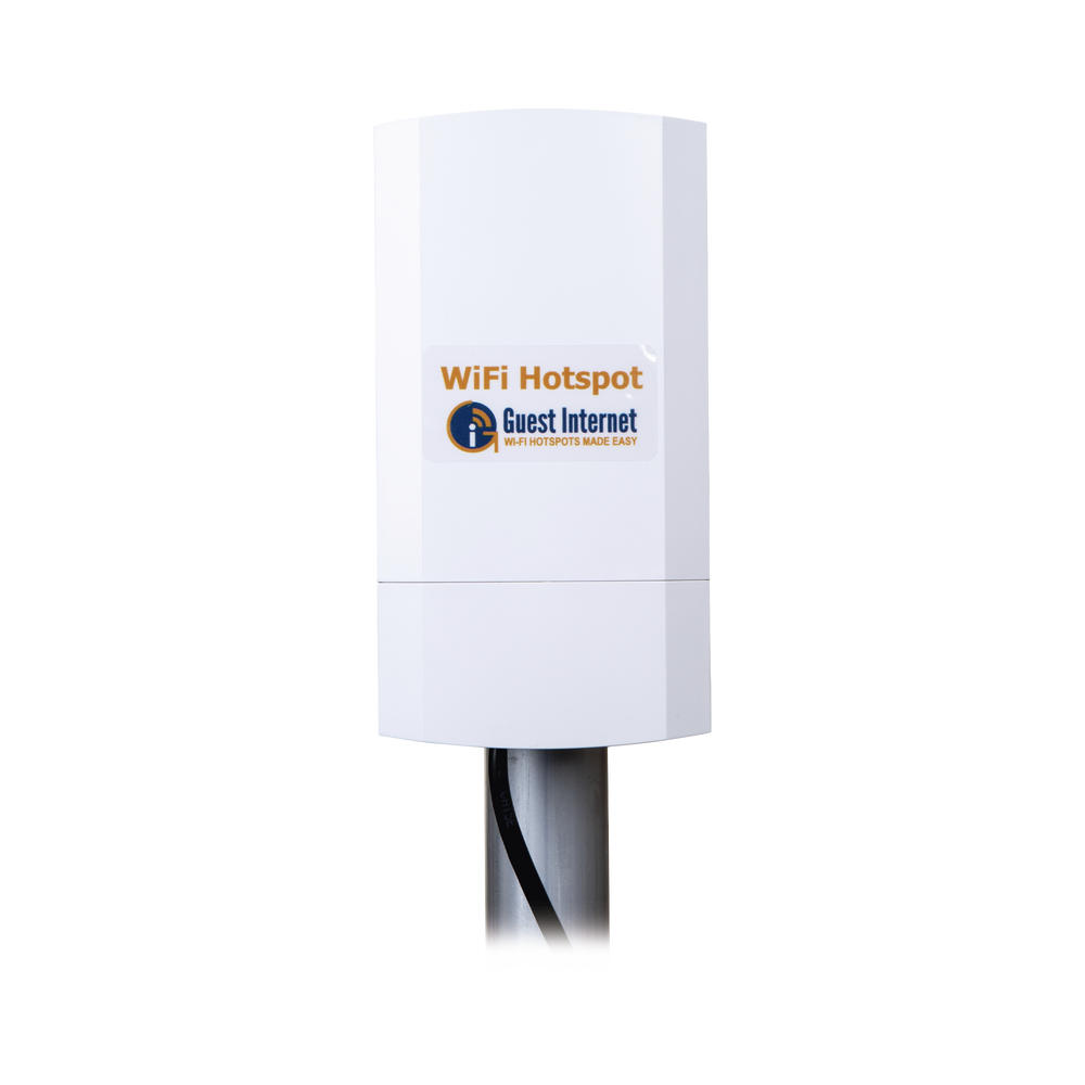 Hotspot inalámbrico 2.4 GHz para exterior, antenas sectorial 8 dBi, Throughput 75 Mbps, ideal para la venta de códigos de acceso a Internet