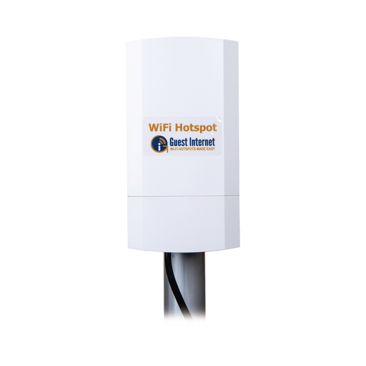 Hotspot inalámbrico 2.4 GHz para exterior, antenas sectorial 8 dBi, Throughput 75 Mbps, ideal para la venta de códigos de acceso a Internet