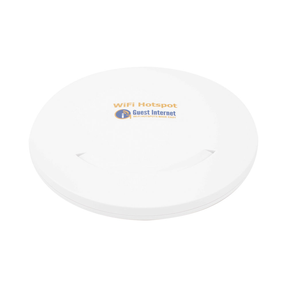 Indoor hotspot with integrated 2.4 GHz WiFi, ceiling mount, ideal for selling Internet access codes, 2x2 MIMO, 1 WAN port - 1 LAN port