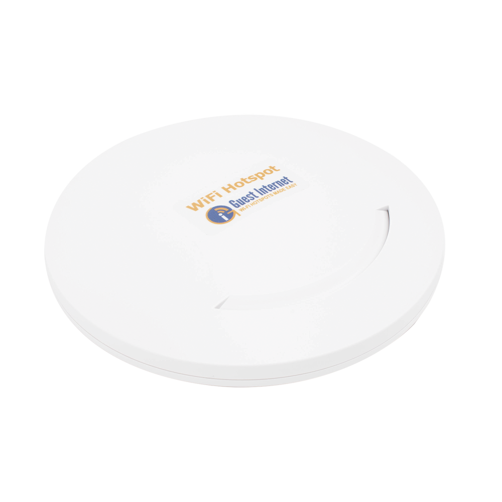 Indoor hotspot with integrated 2.4 GHz WiFi, ceiling mount, ideal for selling Internet access codes, 2x2 MIMO, 1 WAN port - 1 LAN port
