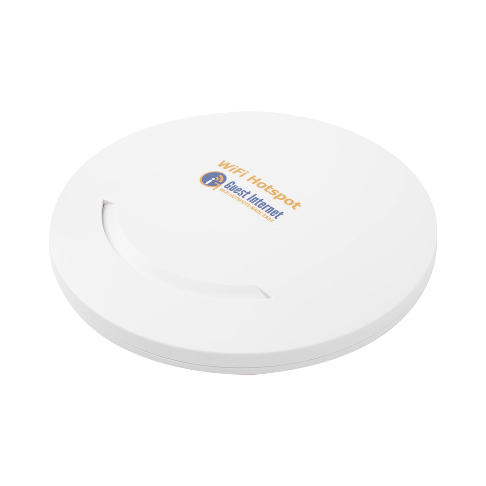 Indoor hotspot with integrated 2.4 GHz WiFi, ceiling mount, ideal for selling Internet access codes, 2x2 MIMO, 1 WAN port - 1 LAN port