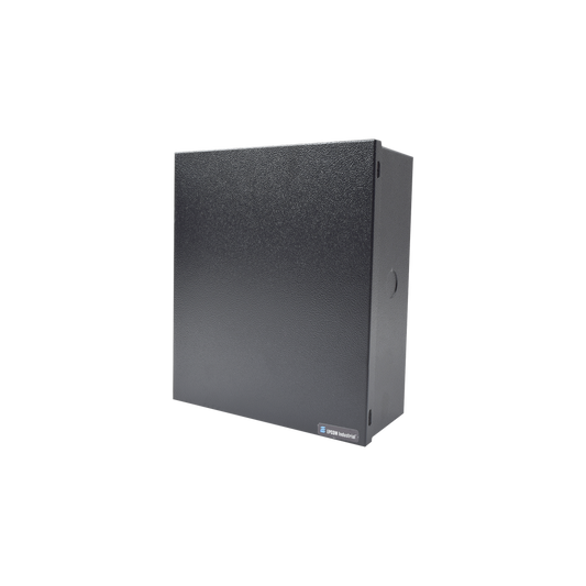 Gabinete para Fuente Línea PRO y SYSRMTXT, con preparación para instalar panel SP400 o serie runner.