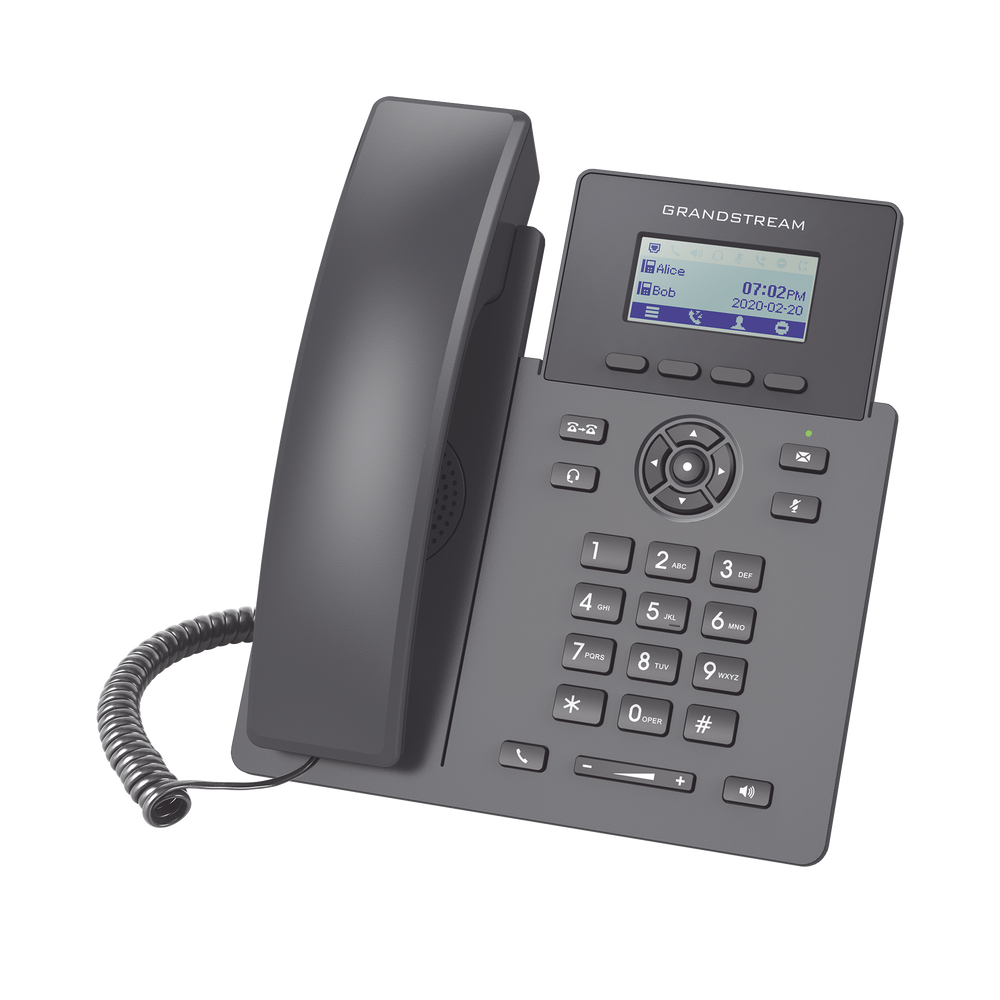 Teléfono IP Grado Operador, 2 líneas SIP con 2 cuentas, PoE, codec Opus, IPV4/IPV6 con gestión en la nube GDMS
