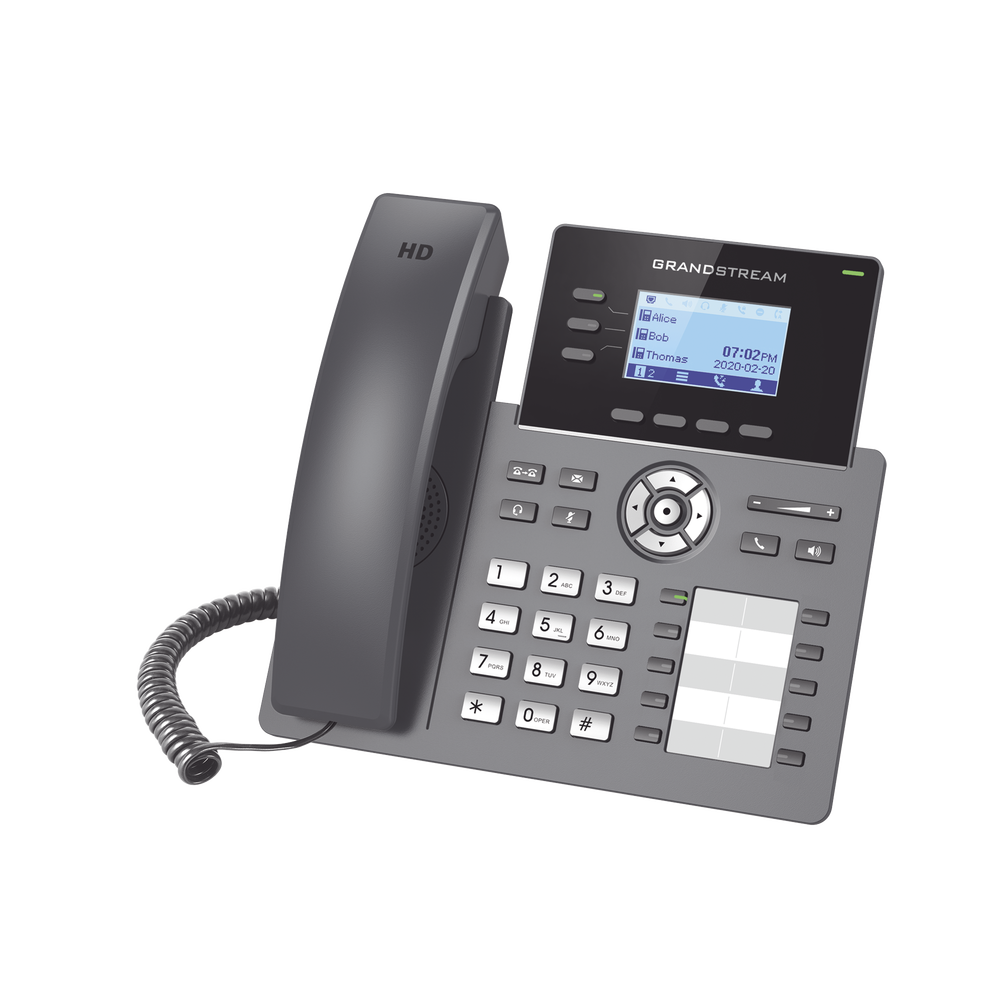 Carrier-grade IP phone, 3 SIP lines with 6 accounts, 10 BLF buttons, Gigabit ports, Opus codec, IPV4/IPV6 with GDMS cloud management