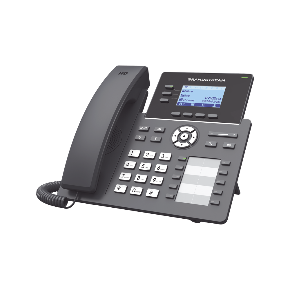 Carrier-grade IP phone, 3 SIP lines with 6 accounts, 10 BLF buttons, Gigabit ports, Opus codec, IPV4/IPV6 with GDMS cloud management