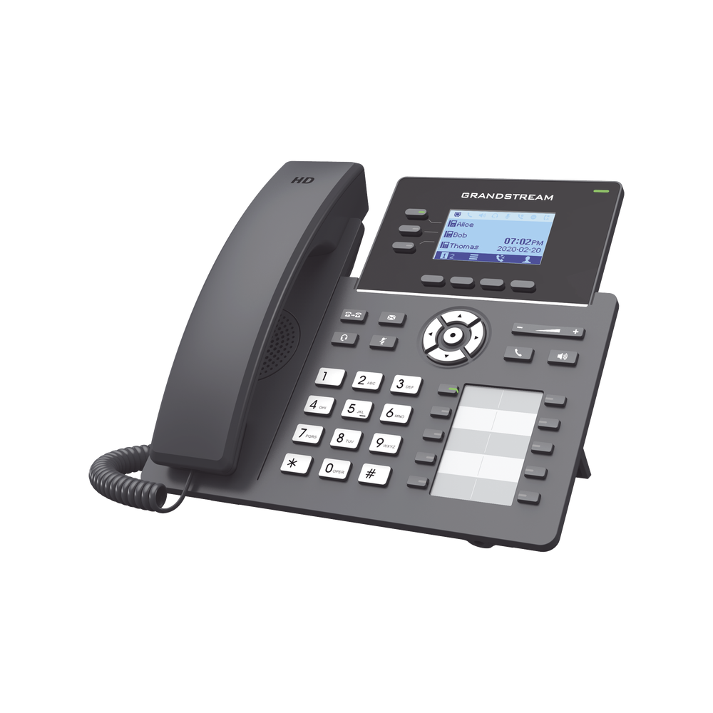 Carrier-grade IP phone, 3 SIP lines with 6 accounts, 10 BLF buttons, Gigabit PoE ports, Opus codec, IPV4/IPV6 with GDMS cloud management