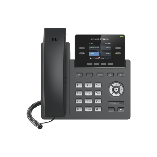 Teléfono IP Grado Operador, 4 líneas SIP con 2 cuentas, pantalla a color 2.4", codec Opus, IPV4/IPV6 con gestión en la nube GDMS