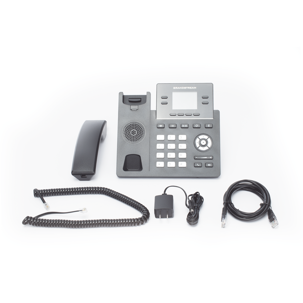 Teléfono IP Grado Operador, 4 líneas SIP con 2 cuentas, puertos Gigabit PoE, pantalla a color 2.4", codec Opus, IPV4/IPV6 con gestión en la nube GDMS