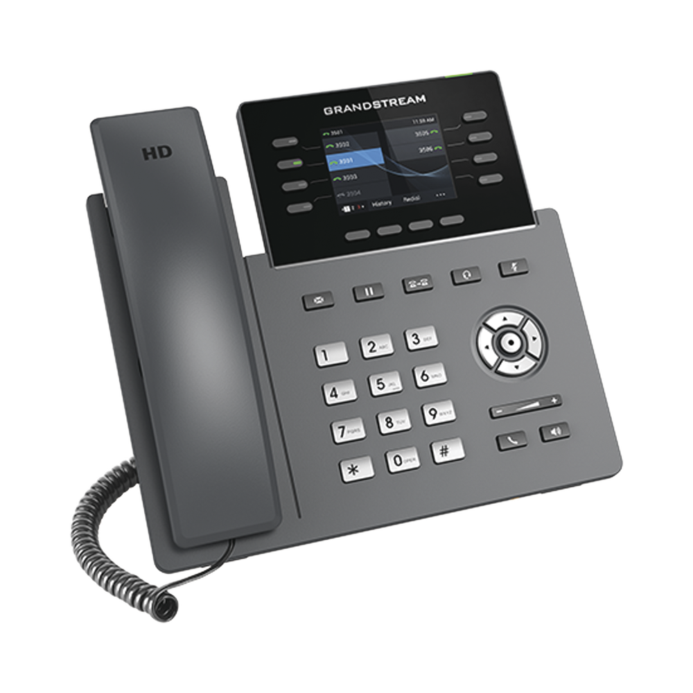 Wi-Fi IP Phone, Carrier Grade, 8 SIP lines with 4 accounts, 2.8" color display, Gigabit ports, Bluetooth, PoE, Opus codec, IPV4/IPV6 with GDMS cloud management
