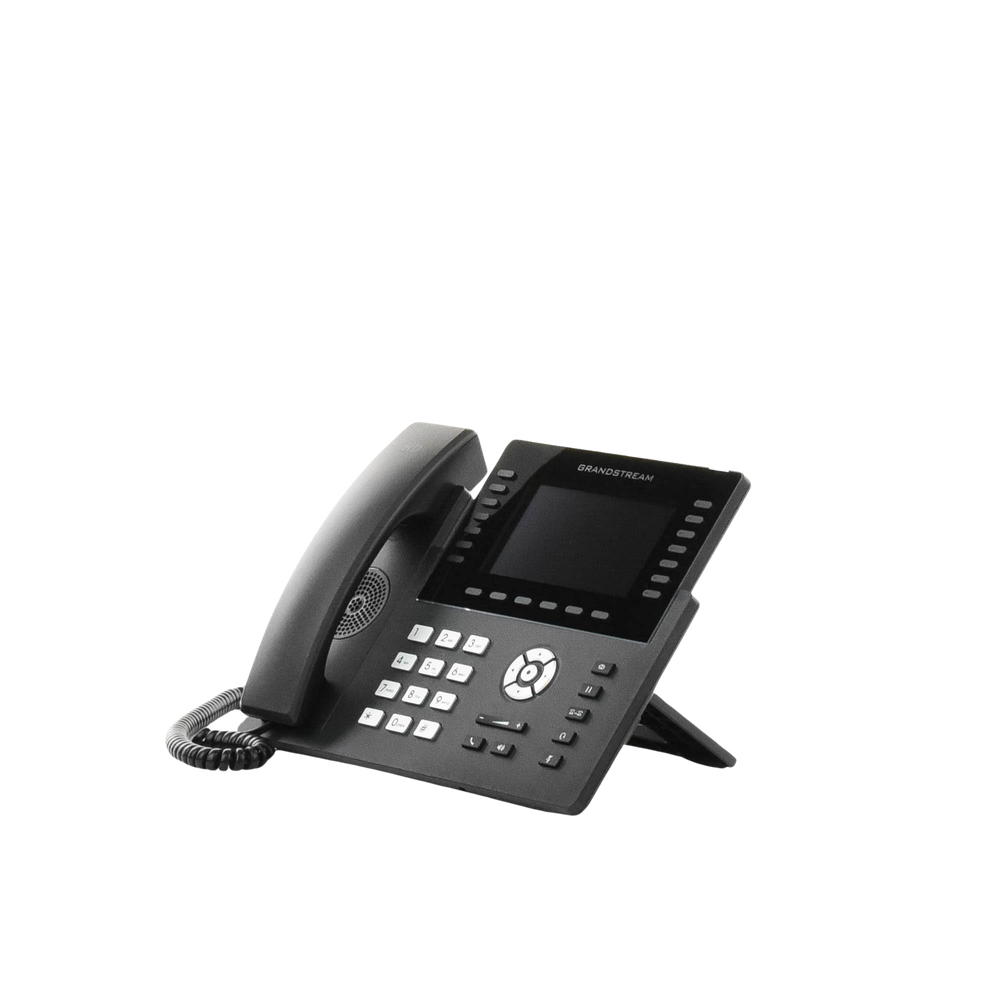 Wi-Fi IP Phone, Carrier Grade, 14 SIP lines with 6 accounts, 5" LCD display, Gigabit ports, Bluetooth, PoE, Opus codec, IPV4/IPV6 with GDMS cloud management