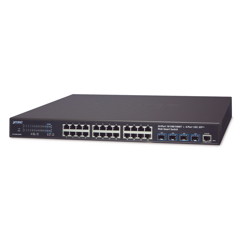 Switch Administrable L2 24 puertos 10/100/1000T + 4 puertos 10G SFP+ Web Smart