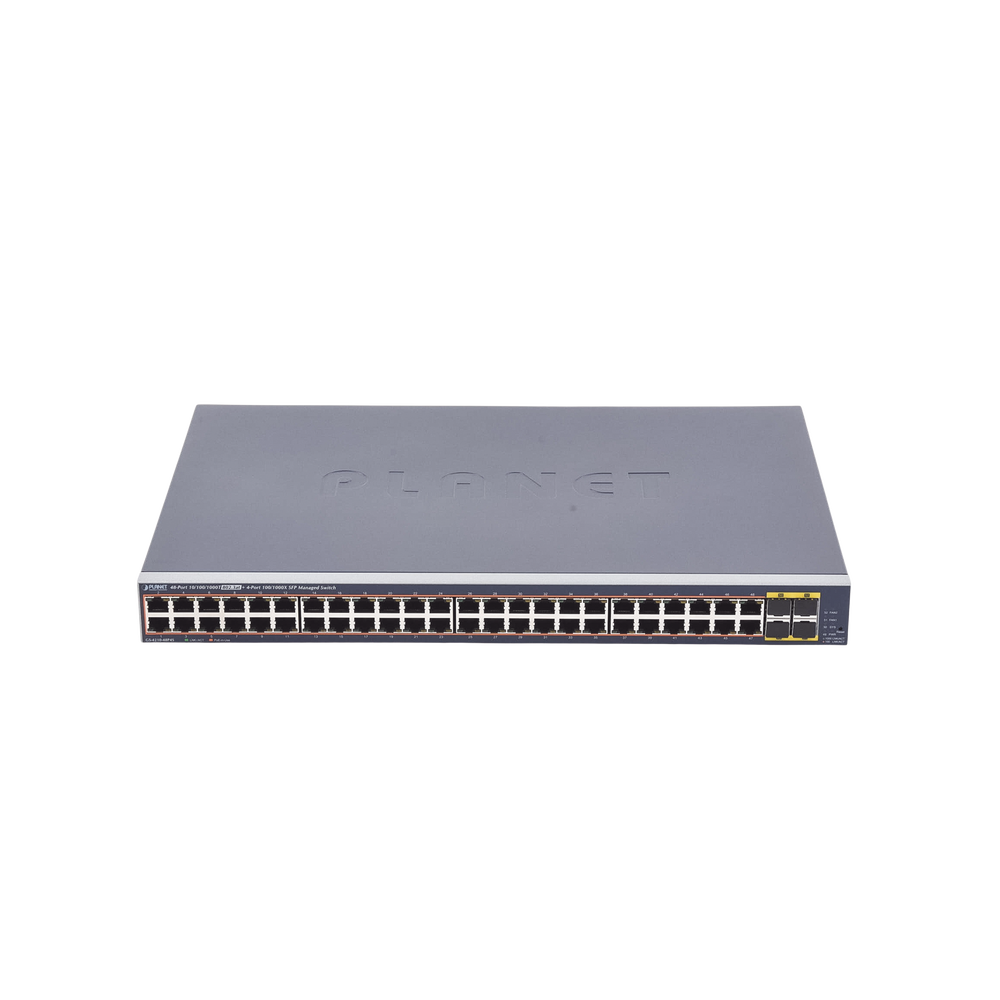 Switch Administrable de 48-Puertos 10/100/1000T 802.3at PoE + 4-Puertos 100/1000BASE-X SFP / 440W