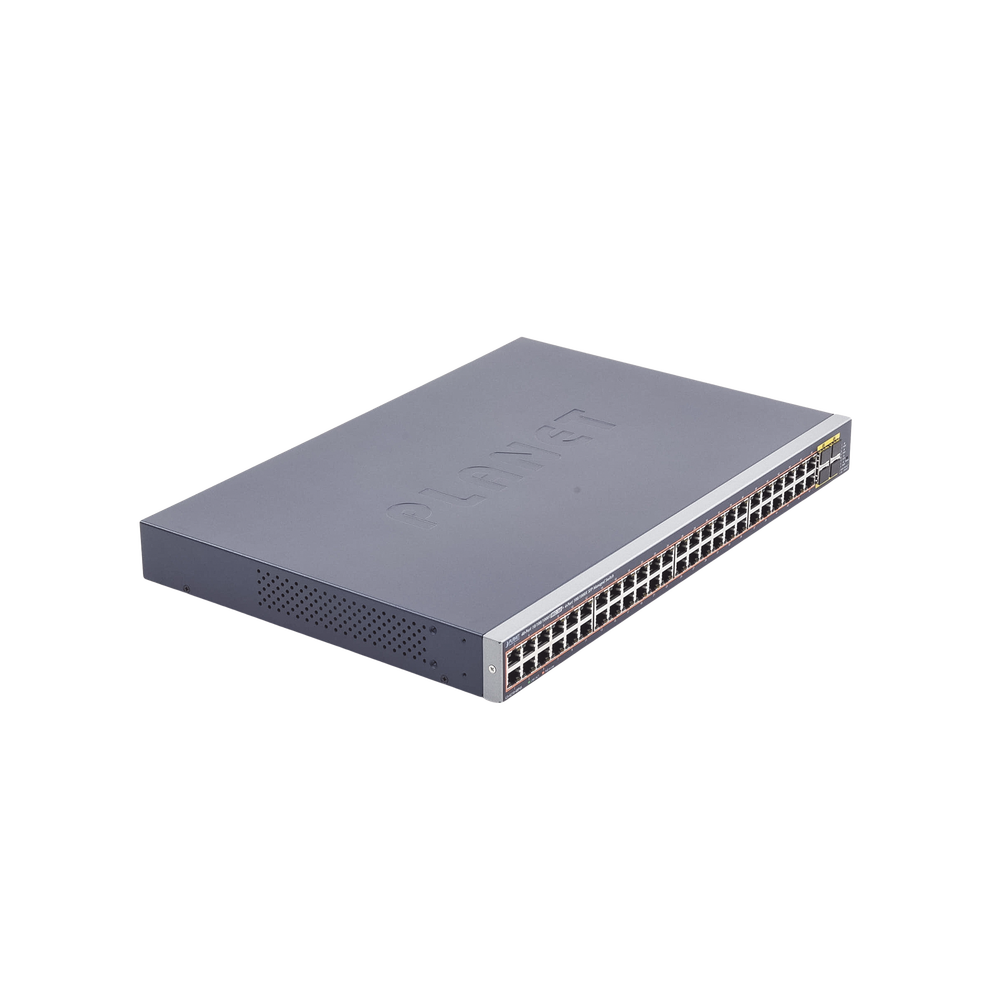 Switch Administrable de 48-Puertos 10/100/1000T 802.3at PoE + 4-Puertos 100/1000BASE-X SFP / 440W