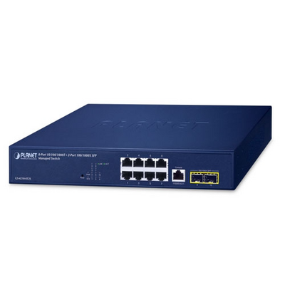 Switch Ethernet Gigabit gestionable de 8 puertos de cobre 10/100/1000BASE-T y 2 interfaces de fibra óptica SFP 100/1000B