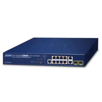 Switch administrado L2+ de 8 puertos 10/100/1000T 802.3at PoE + 2 puertos 10/100/1000T + 2 puertos 100/1000X SFP