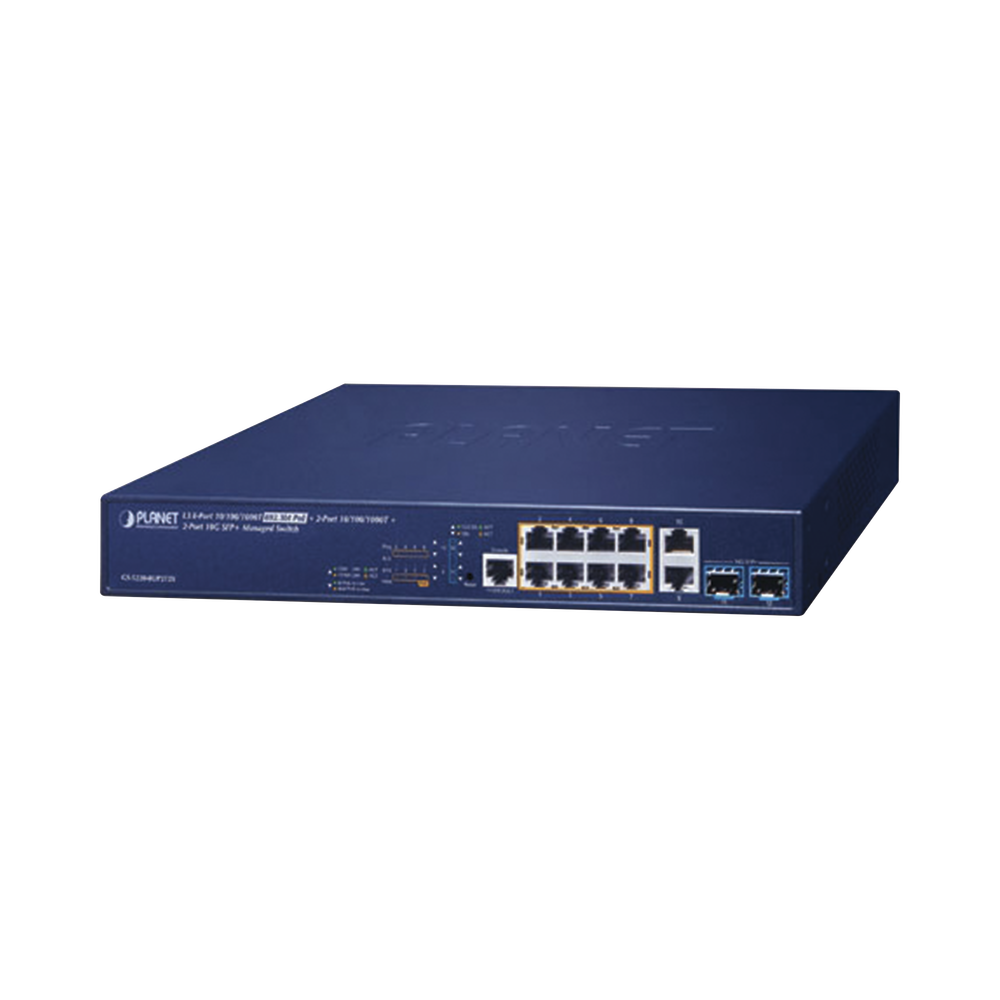 Switch Administrable Capa 3, 8 Puertos 10/100/1000 Mbps c/PoE 802.3bt, 2 Puertos Gigabit Uplink, 2 Puertos SFP+ 10 G 