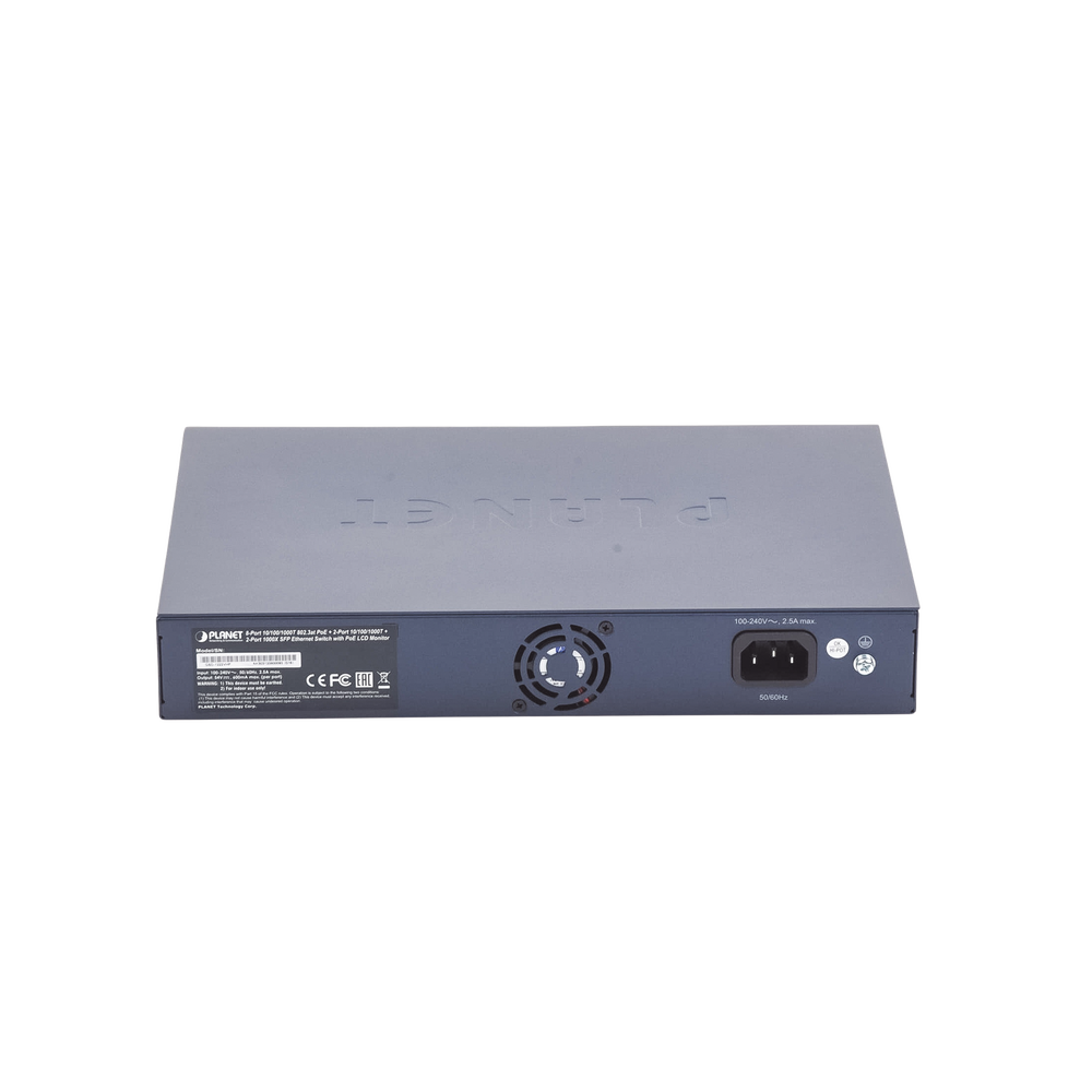 Switch No Administrable 8 Puertos Gigabit con Modo Extend PoE a 250 mts, 2 puertos Uplink 10/100/1000 Mbps, 2 Puertos SFP