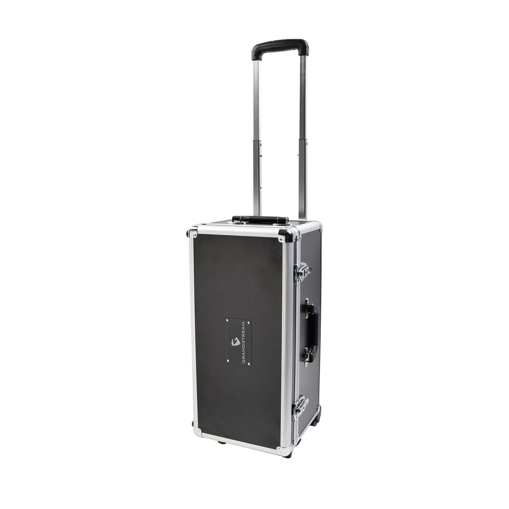 Briefcase with GrandStream video and VoIP demo equipment