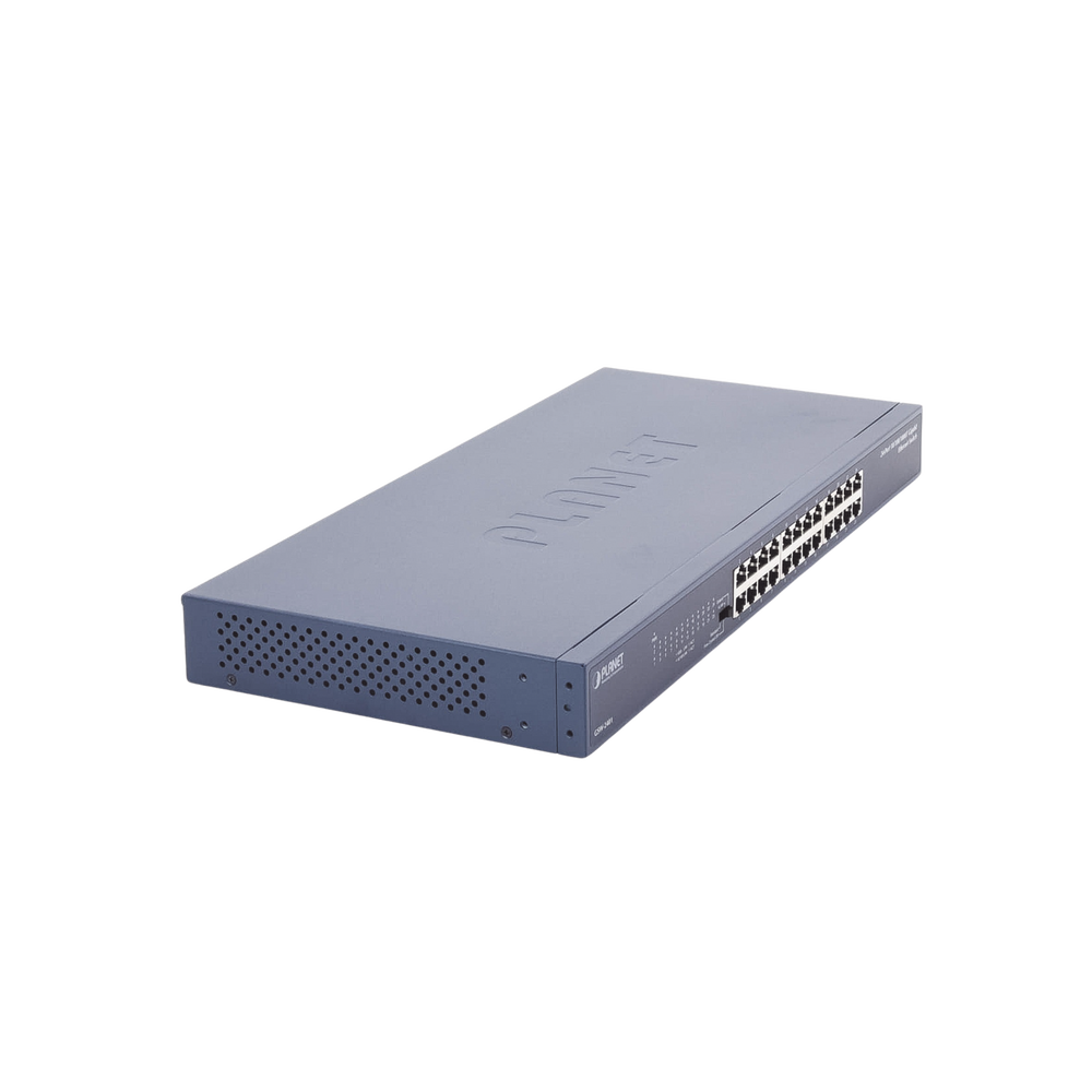 24-Port 10/100/1000 Mbps Gigabit Unmanaged Switch with Extended Mode for Data Transmission up to 200 m