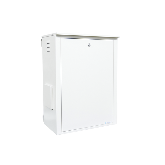 Gabinete Metálico de Seguridad para 2 Baterías y/o Equipo Similar con Montaje en Poste.