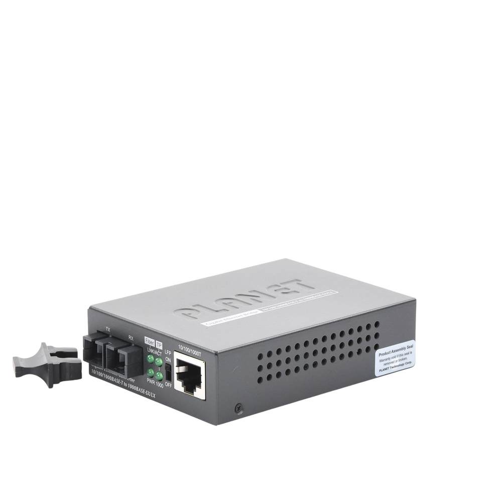 Convertidor de medios 1000 Mbps UTP/fibra óptica Mono-Modo hasta 20 Km, conector SC