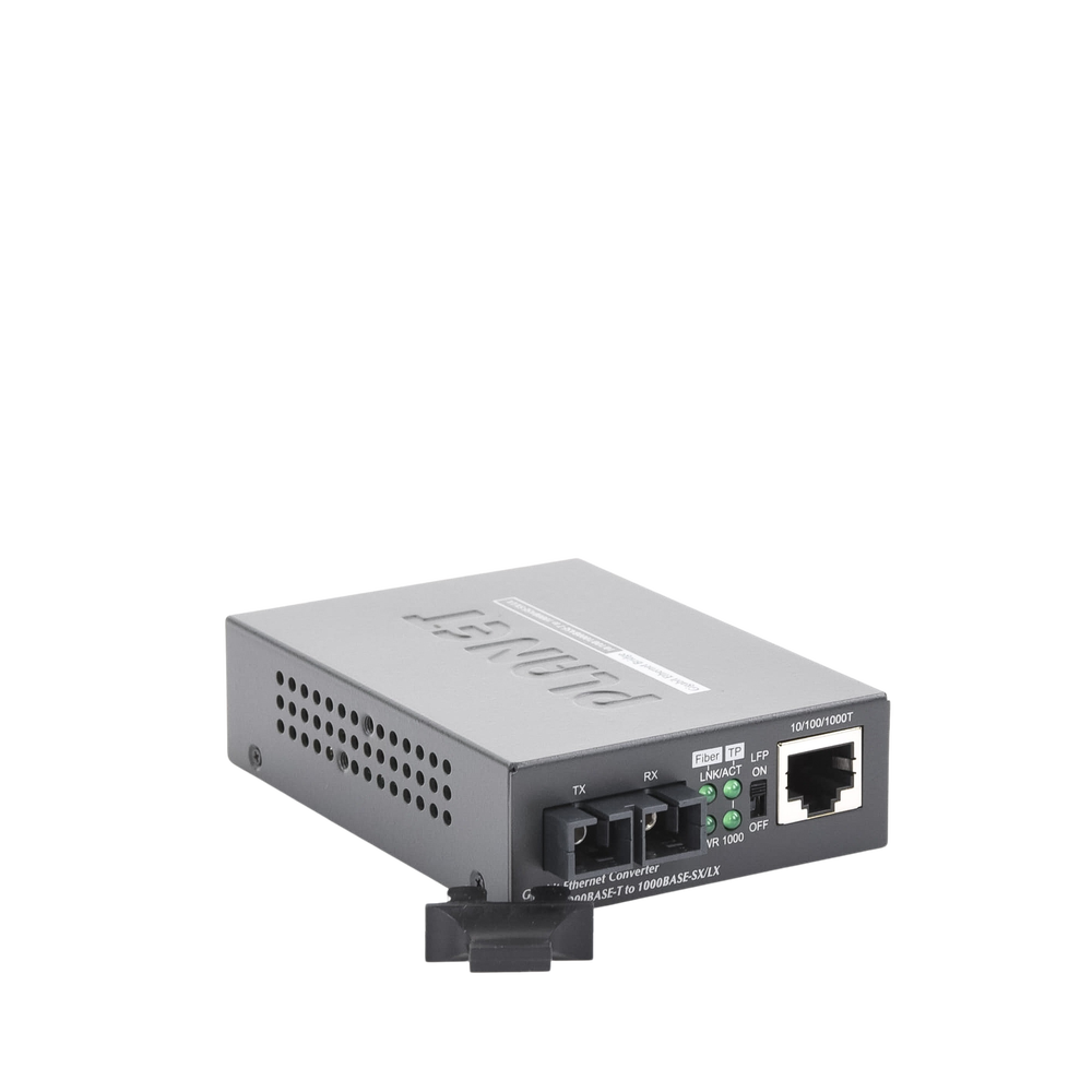 Convertidor de medios 1000 Mbps UTP/fibra óptica Mono-Modo hasta 20 Km, conector SC