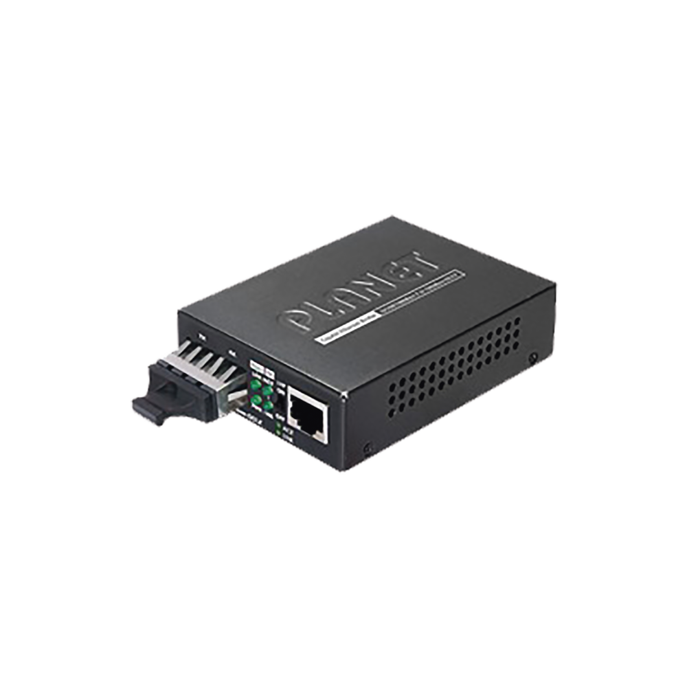 Convertidor de medios 1000 Mbps UTP/fibra óptica Mono-Modo hasta 20 Km, conector SC