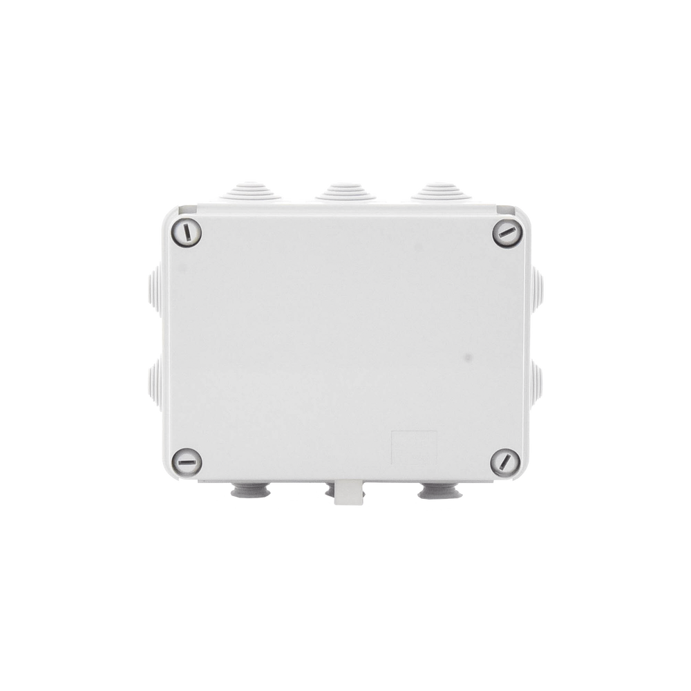 Caja de derivación de PVC Auto-extinguible con 10 entradas, tapa atornillada, 190 x 140 x 70 MM, Para Exterior (IP55)