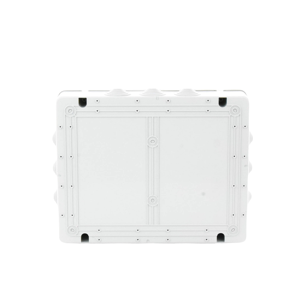 Caja de derivación de PVC Auto-extinguible con 12 entradas, tapa atornillada, 380x300x120 MM, Para Exterior (IP55)