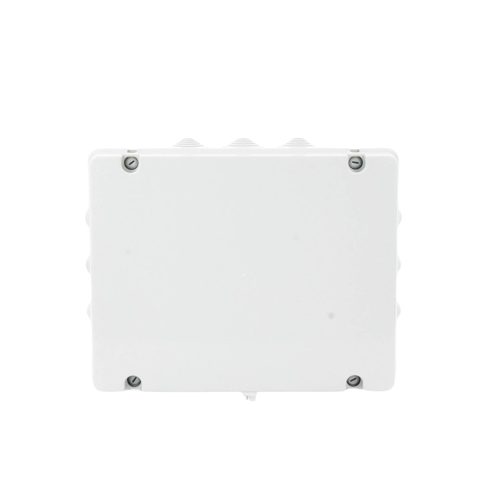 Caja de derivación de PVC Auto-extinguible con 12 entradas, tapa atornillada, 380x300x120 MM, Para Exterior (IP55)