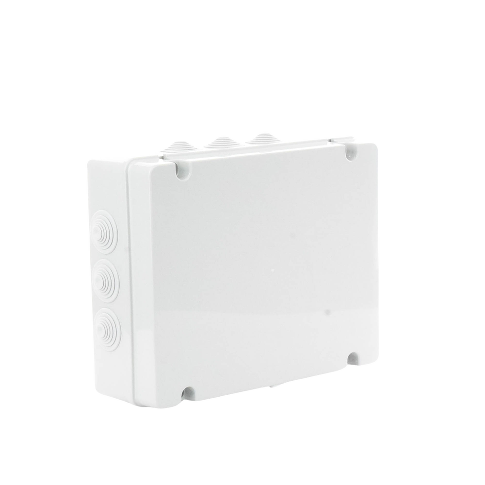 Caja de derivación de PVC Auto-extinguible con 12 entradas, tapa atornillada, 380x300x120 MM, Para Exterior (IP55)