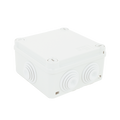 Caja de derivación de PVC Auto-extinguible con 6 entradas, tapa y tornillo de media vuelta de 1/4", 100x100x50 MM (Medidas internas, mayor área permisible para el cable, Para exterior (IP55)