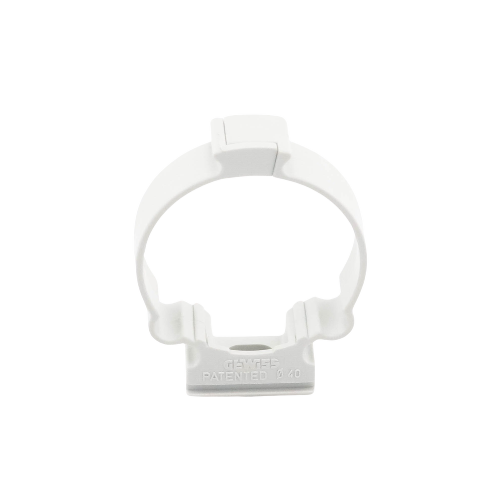 Collar support (Clamp), Self-extinguishing PVC, closed for 40 mm pipe