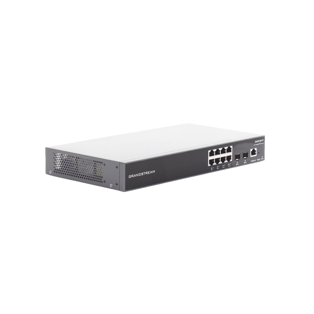 Switch PoE+ Gigabit Administrable / 8 puertos 10/100/1000 Mbps + 2 Puertos SFP Uplink / Hasta 120W / Compatible con GWN Cloud