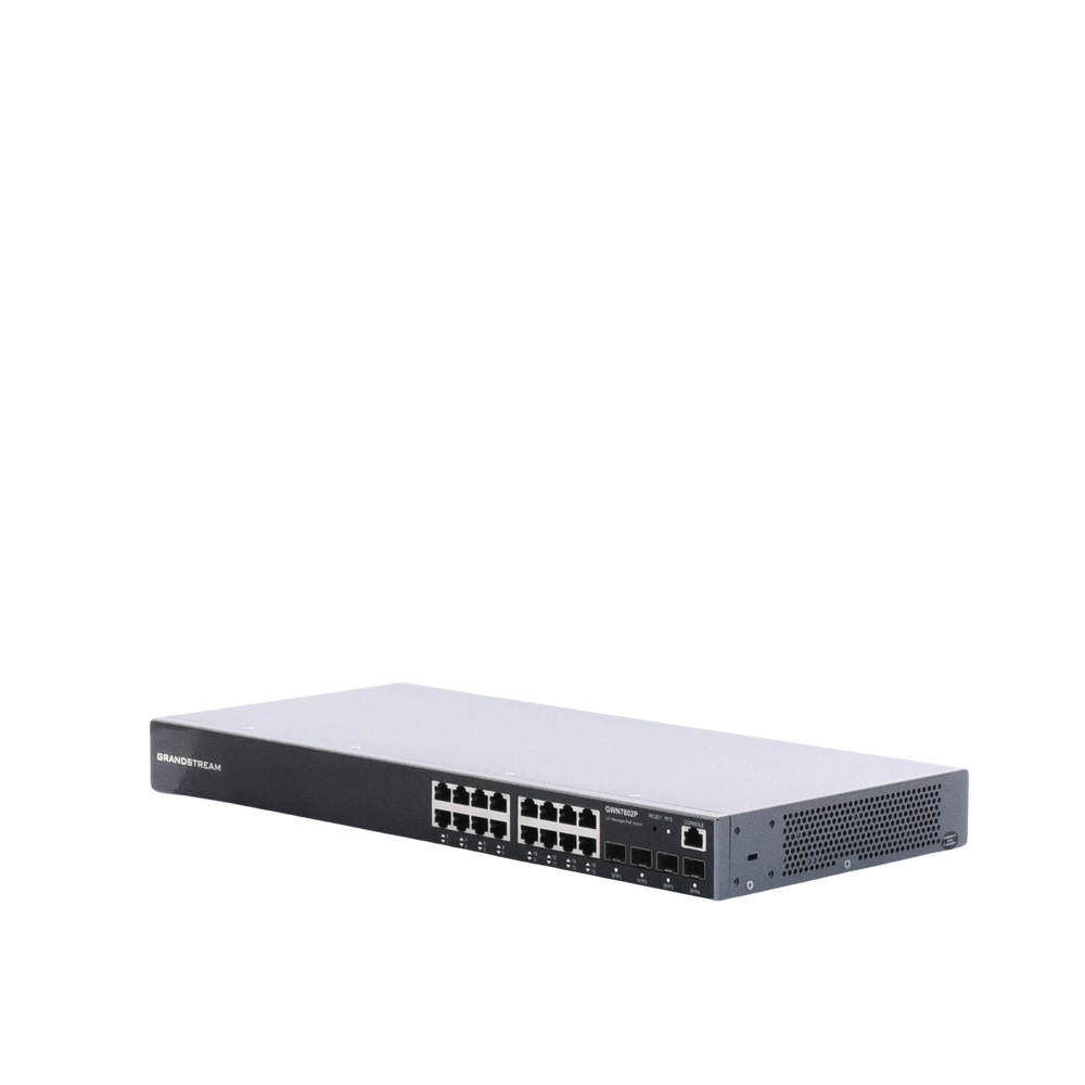Switch Gigabit PoE+ Administrable / 16 puertos 10/100/1000 Mbps + 4 Puertos SFP Uplink / Hasta 240W / Compatible con GWN Cloud.