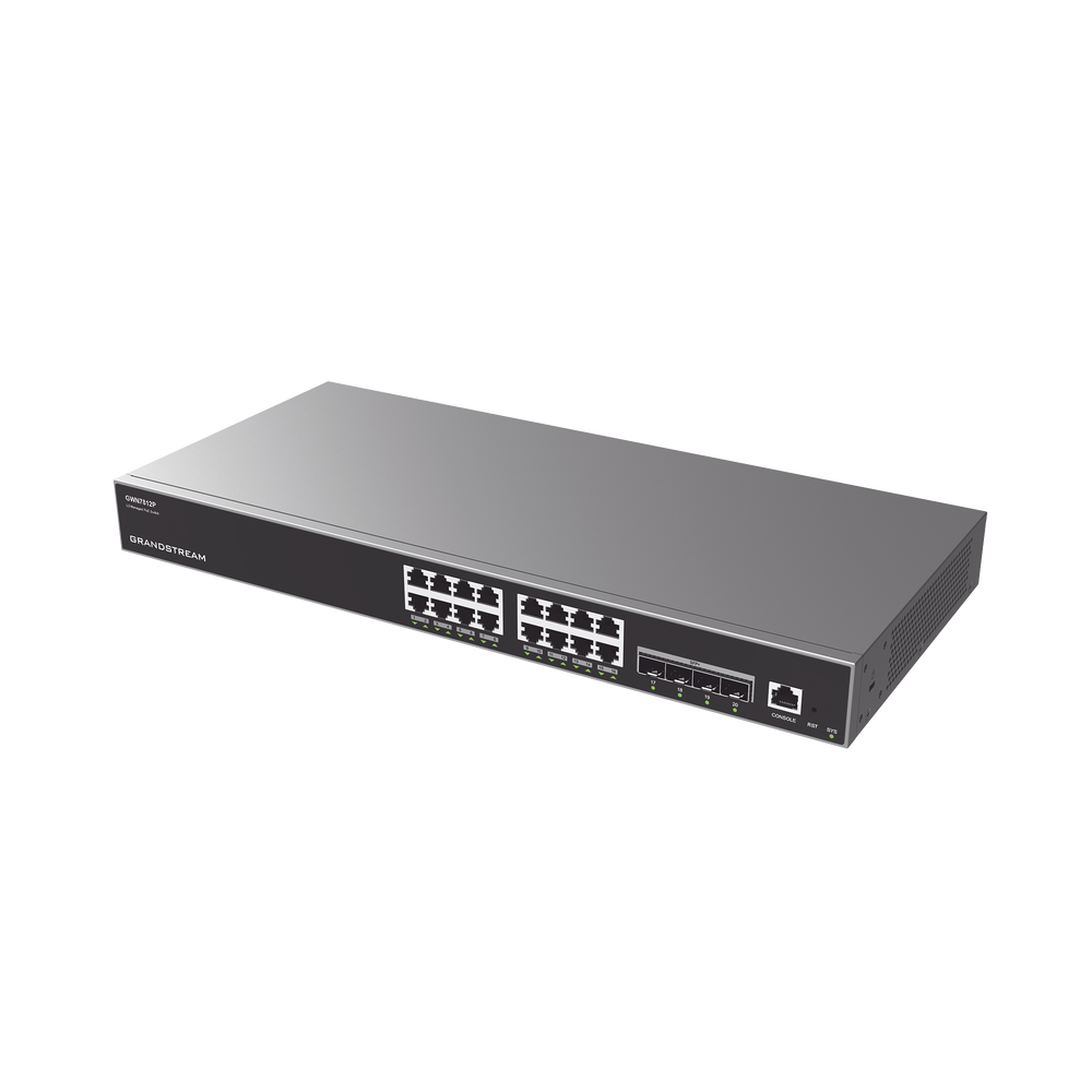 Switch Gigabit PoE+ Administrable / 16 puertos 10/100/1000 Mbps + 4 Puertos SFP+ 10G Uplink / Hasta 240W / Compatible con GWN Cloud.
