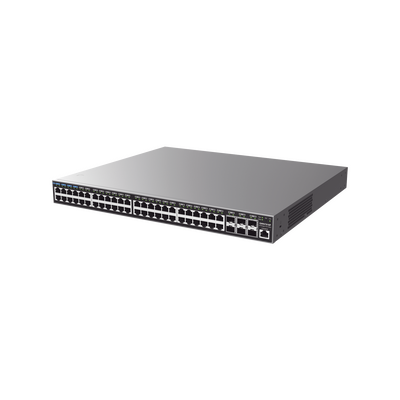 Switch Capa 3 PoE+ Administrable / 48 puertos 10/100/1000 Mbps + 6 Puertos SFP+ de 10 Gigabits / Hasta 740W / Compatible