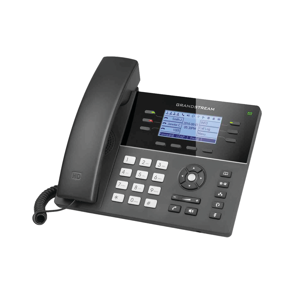 Teléfono IP Gama media de 6 Líneas con 4 teclas de función, 24 teclas de extensión BLF digital y conferencia de 5 vías PoE
