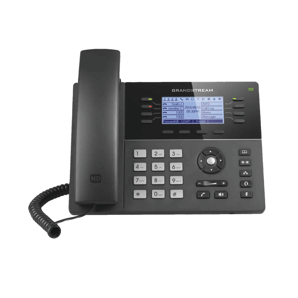 Teléfono IP Gama media de 8 Líneas con 4 teclas de función, 32 teclas de extensión BLF digital y conferencia de 5 vías PoE Gigabit