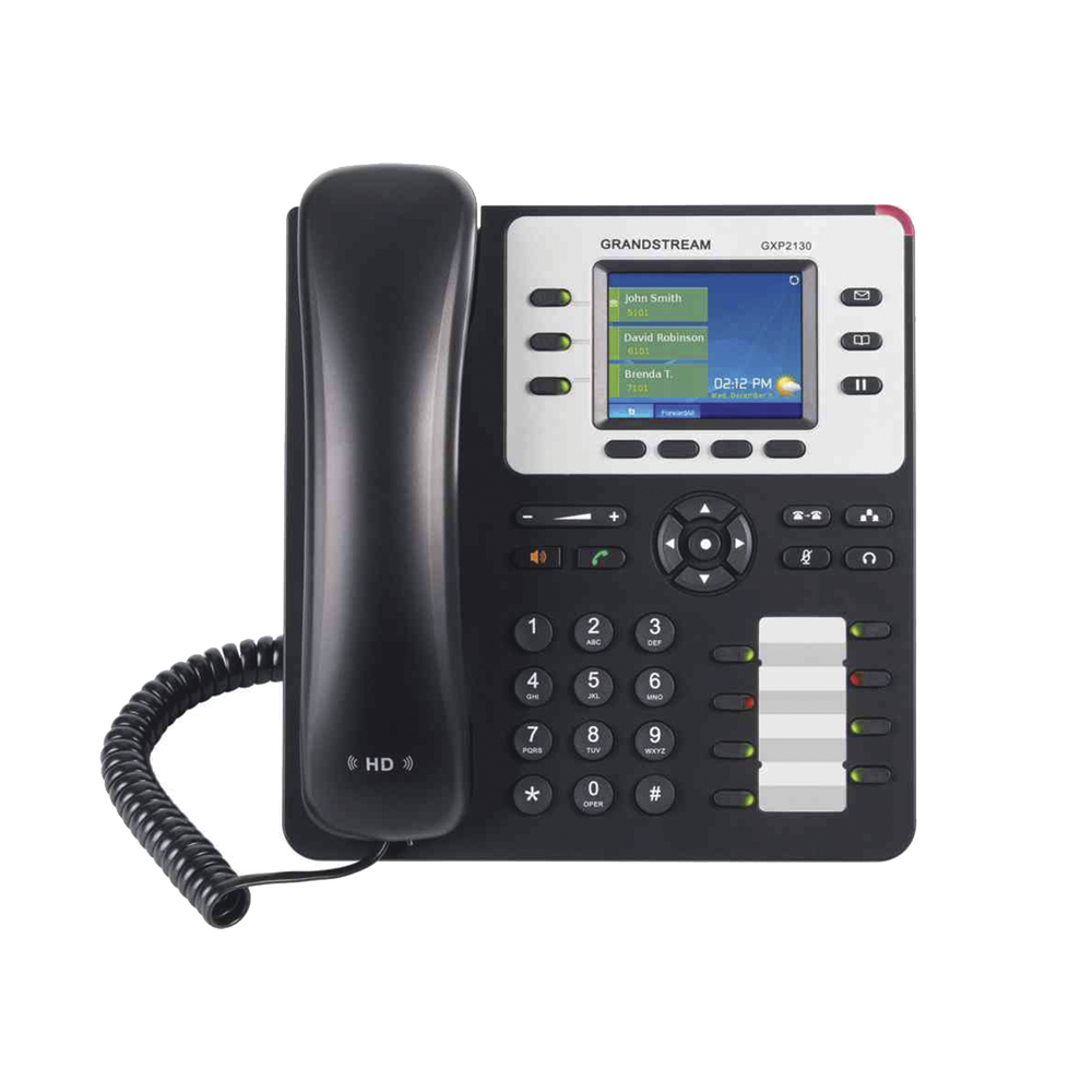 Teléfono IP Empresarial de 3 Líneas con 4 teclas de función, 8 teclas de extensión BLF y conferencia de 4 vías. PoE