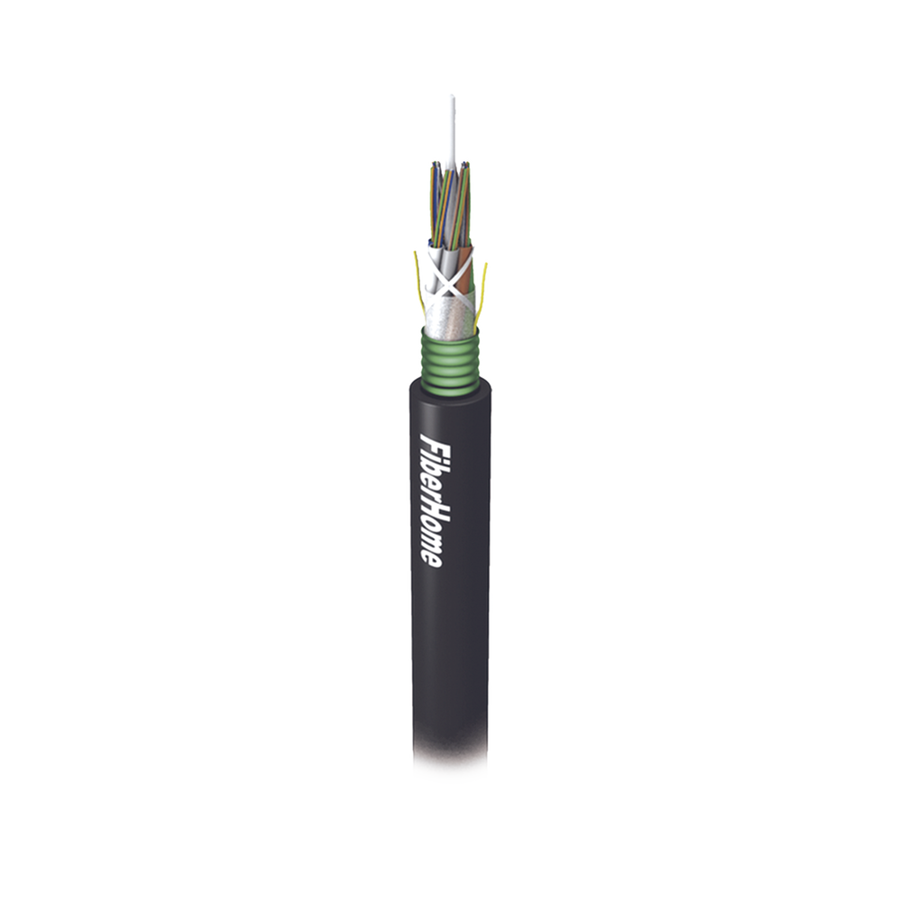 Cable de Fibra Óptica para Exterior G.652D, Armada, Monomodo de 12 Hilos, Loose Tube, Color Negro, 1 Kilómetro