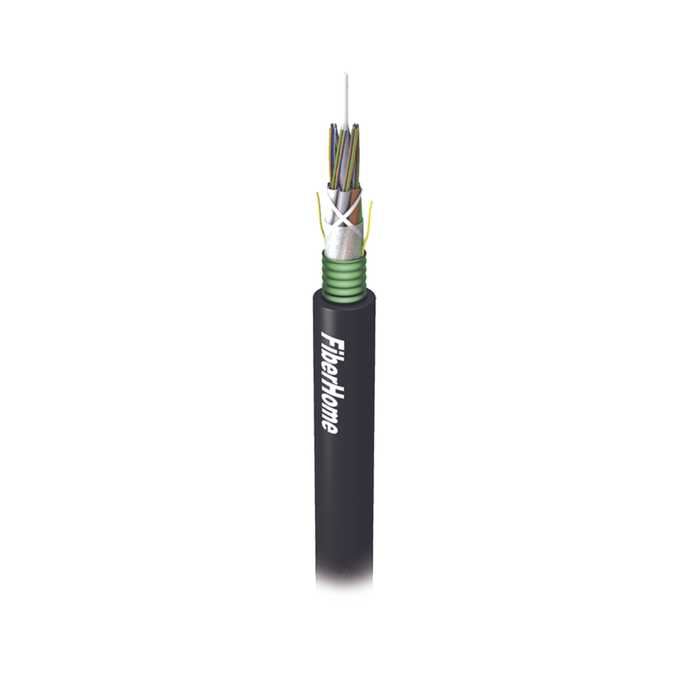 Kilómetro de Fibra Óptica para Exterior G.652D, Armada, Monomodo de 24 Hilos, Loose Tube, Color Negro