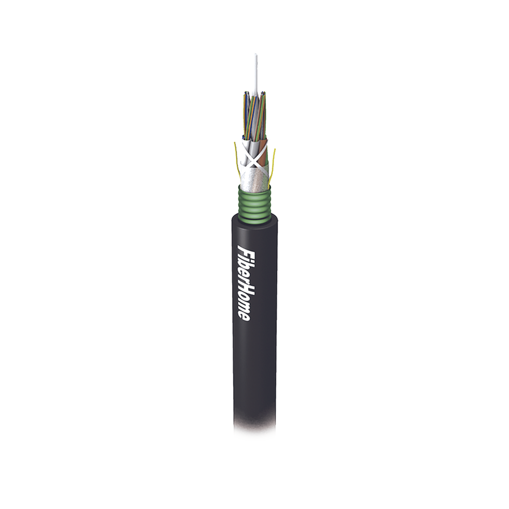 Cable de Fibra Óptica para Exterior G.652D, Armada, Monomodo de 48 Hilos, Loose Tube, Color Negro, 1 Kilómetro