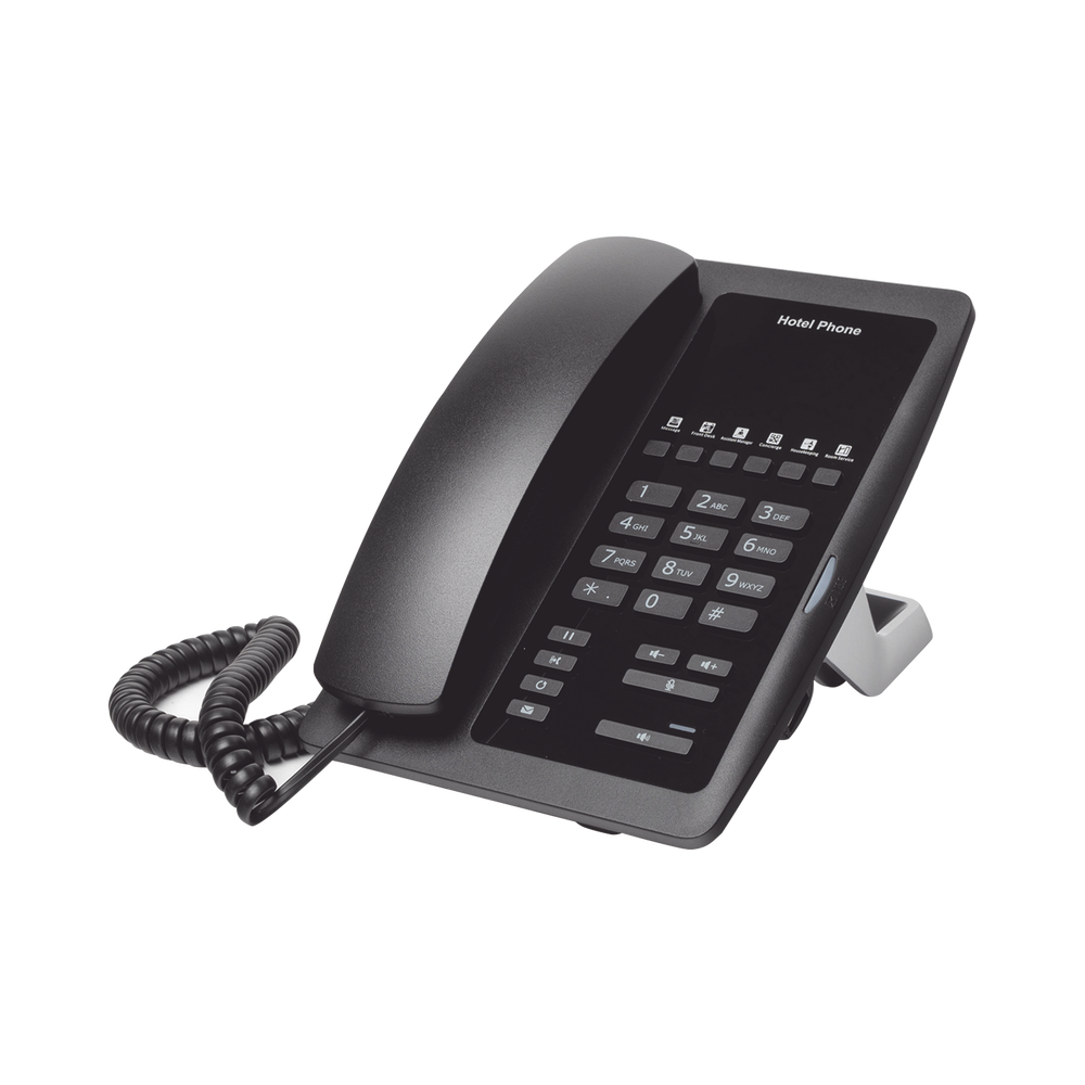 Professional Hotel IP Phone with 6 programmable keys for quick service (Hotline), customizable template with PoE