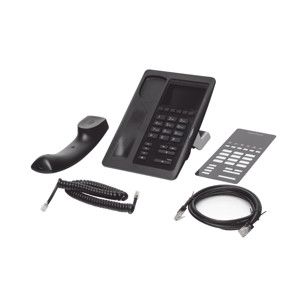 Professional Hotel IP Phone with 6 programmable keys for quick service (Hotline), customizable template with PoE