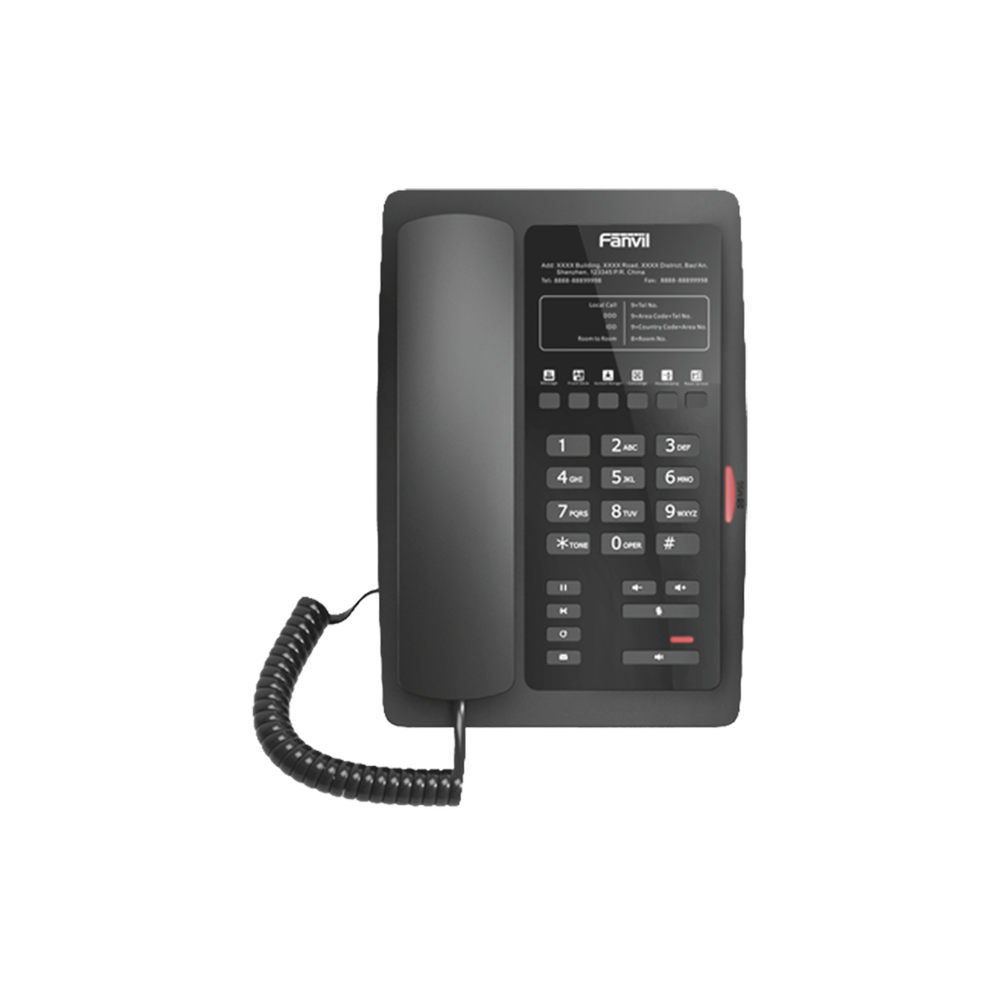 Professional Hotel IP Phone with 6 programmable keys for quick service (Hotline), customizable template with PoE