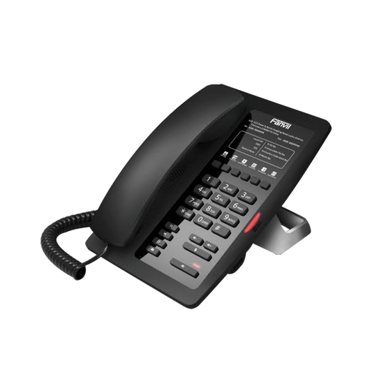 Teléfono IP para Hotelería, profesional con 6 teclas programables para servicio rápido (Hotline), plantilla personalizable con PoE 