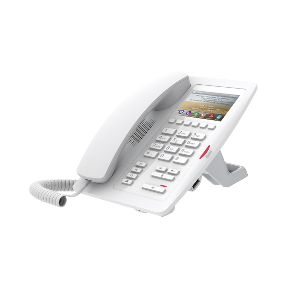 (H5 White) High-end professional hotel telephone with 3.5-inch color LCD screen, 6 programmable keys for quick service (Hotline) PoE